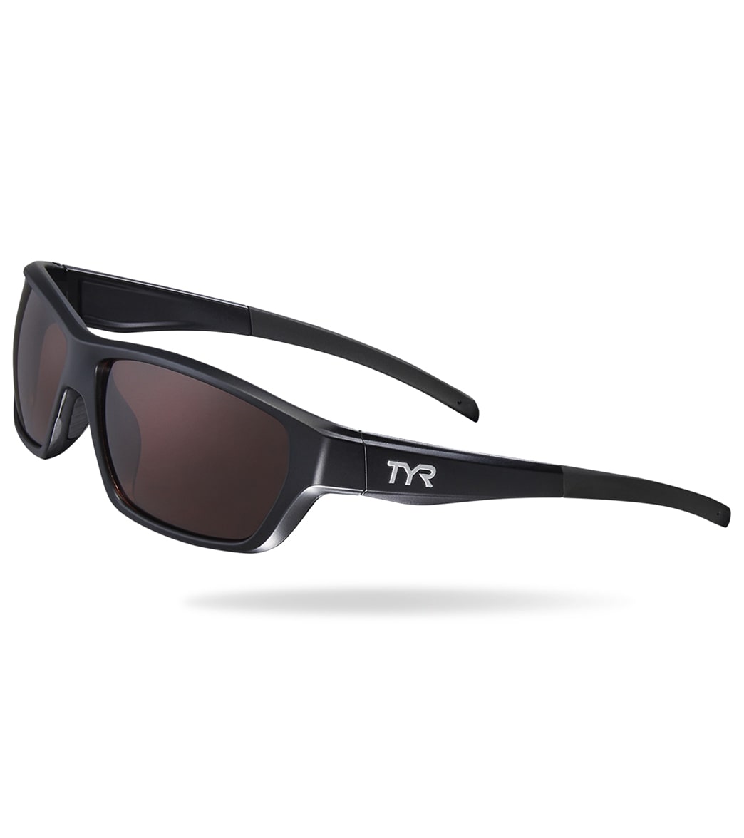 TYR Men's Cortez Sport Wrap Sunglasses - Brown/Black - Swimoutlet.com