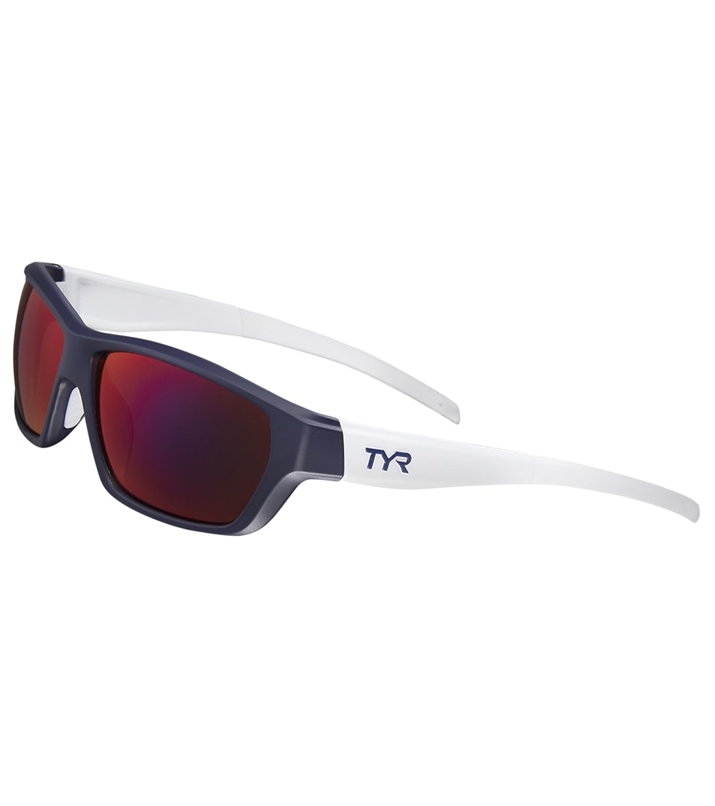 TYR Men's Cortez Sport Wrap Sunglasses - Purple/Navy - Swimoutlet.com