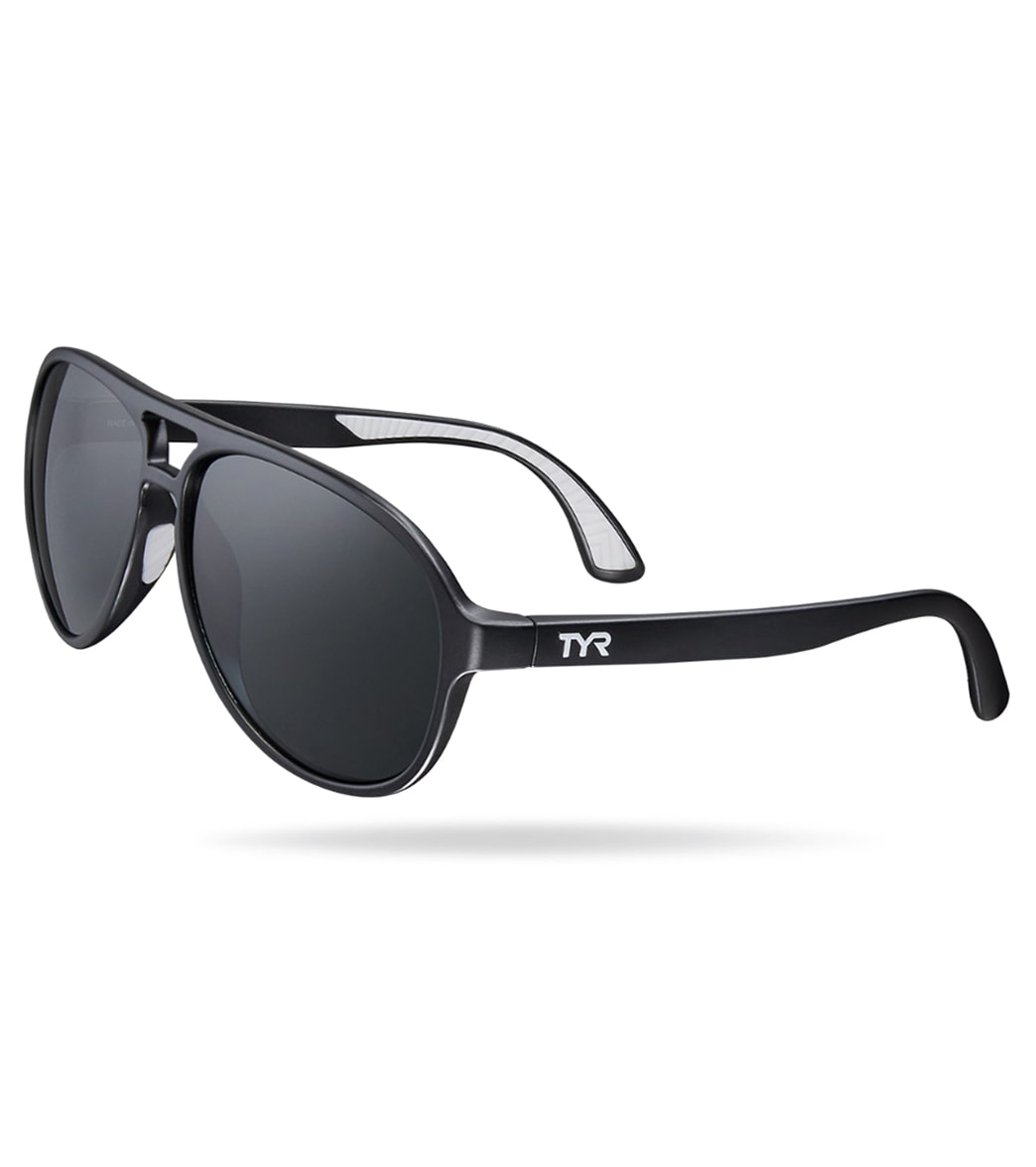 TYR Men's Goldenwest Aviator Large Sunglasses - Smoke/Black - Swimoutlet.com