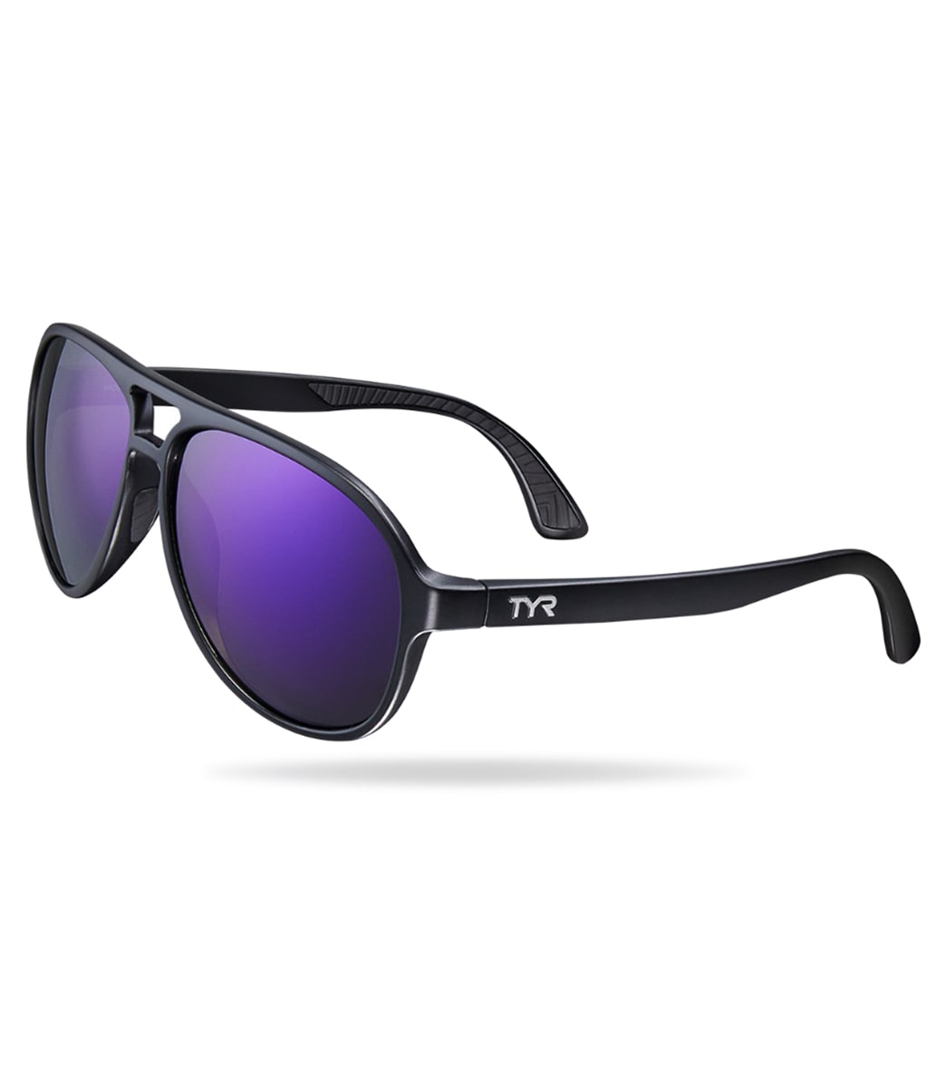 TYR Men's Goldenwest Aviator Large Sunglasses - Purple/Black - Swimoutlet.com