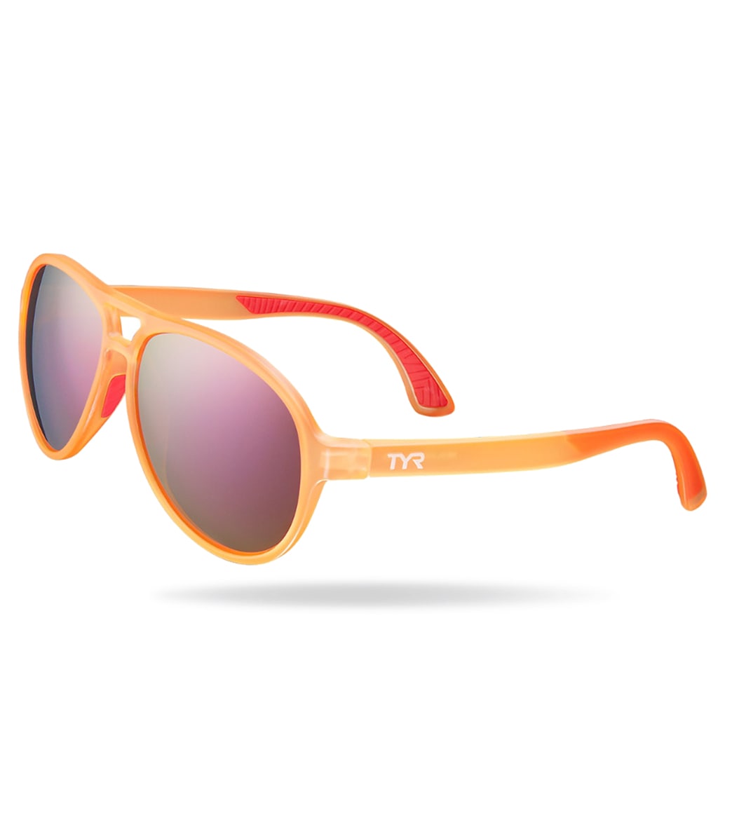TYR Men's Newland Aviator Small Sunglasses - Pink/Orange - Swimoutlet.com