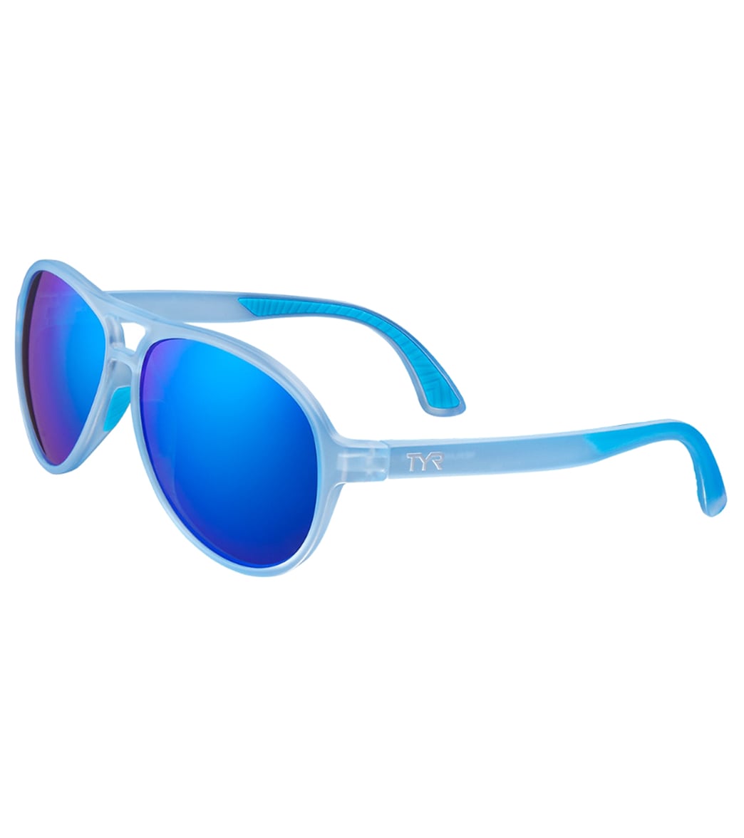 TYR Men's Newland Aviator Small Sunglasses - Blue - Swimoutlet.com