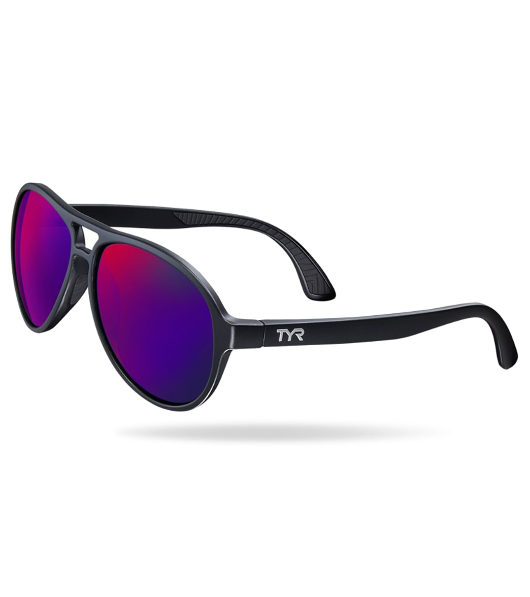 TYR Men's Newland Aviator Small Sunglasses - Purple/Black - Swimoutlet.com