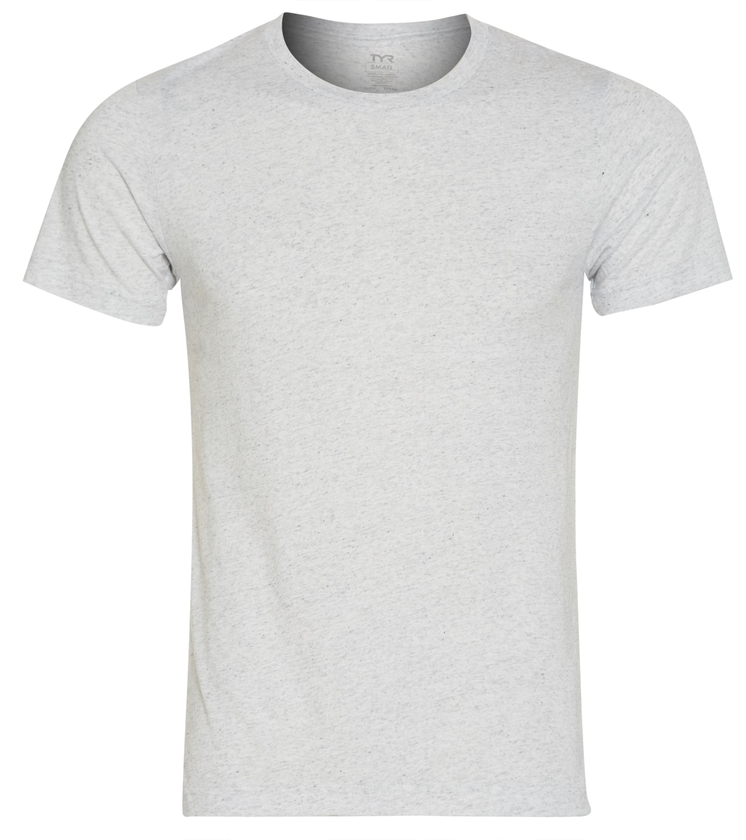 TYR Unisex Triblend Tee Shirt - White Heather Large Cotton/Polyester - Swimoutlet.com