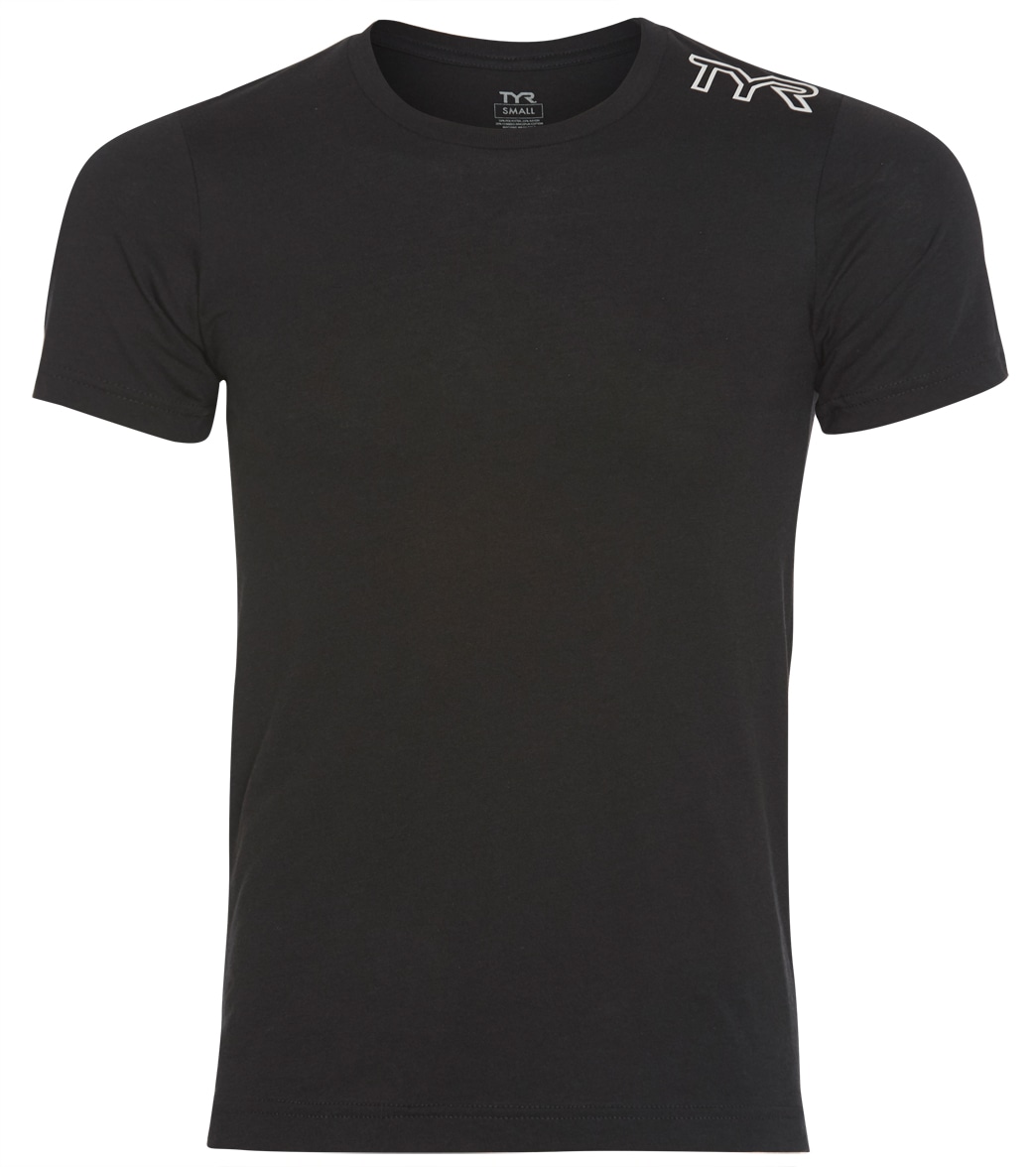 TYR Unisex Triblend Tee Shirt - Black Small Cotton/Polyester - Swimoutlet.com