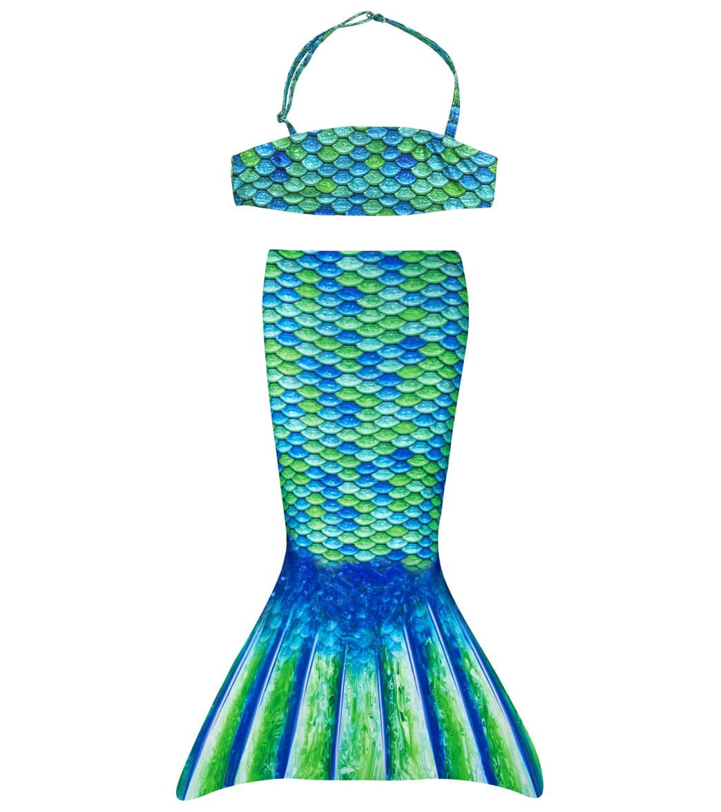 Fin Fun Aussie Green Mermaid Tail Set - 5T - Swimoutlet.com