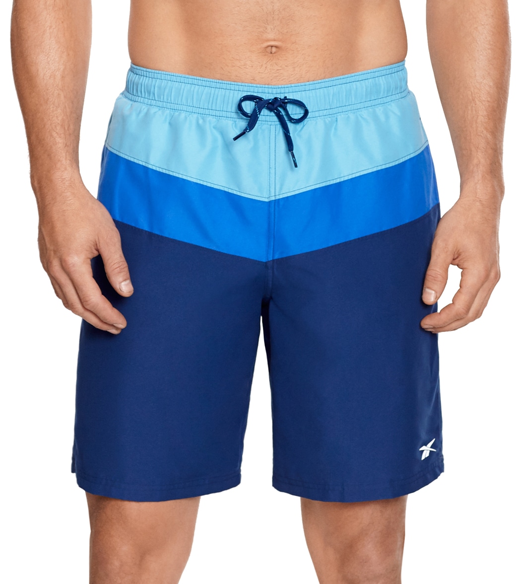 Reebok Men's Color To Da Block 9 Volley Swim Short - Blue Large - Swimoutlet.com