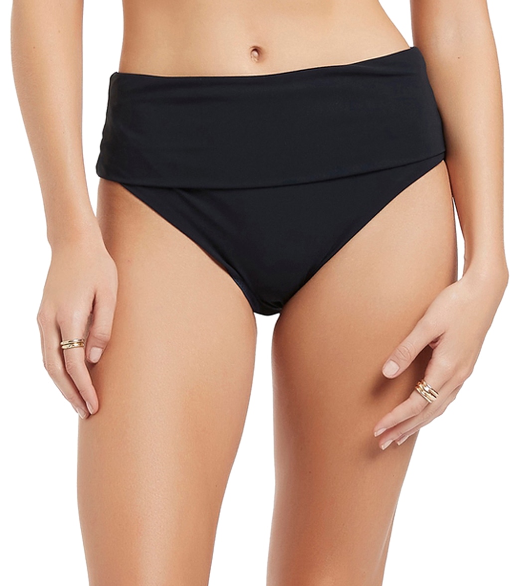 Jets Swimwear Australia Women's Jetset Fold Down Bikini Bottom - Black 10 - Swimoutlet.com