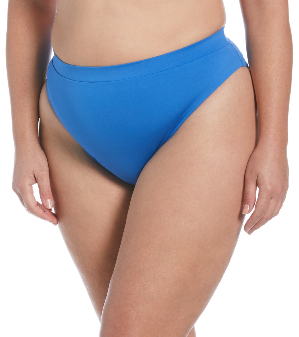 Nike Women's Plus Size Essential High Waist Bikini Bottom - Pacific Blue 1X - Swimoutlet.com