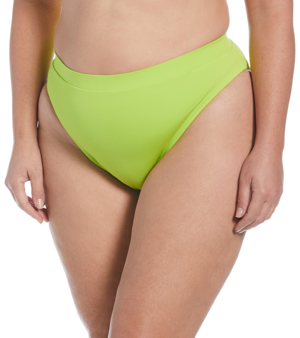Nike Women's Plus Size Essential High Waist Bikini Bottom - Atomic Green 2X - Swimoutlet.com