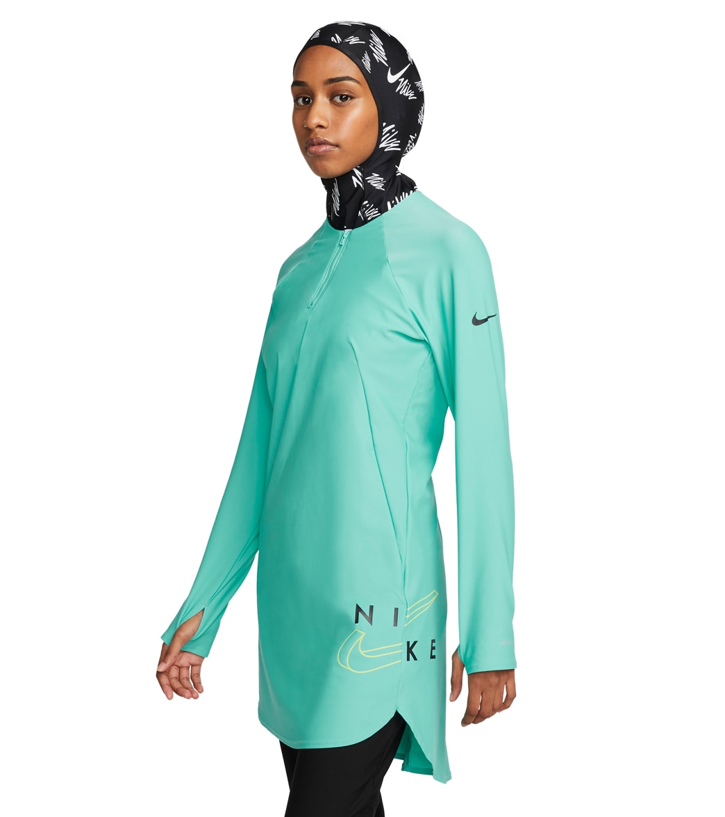 Nike Women's Victory Logo Full Coverage Swim Tunic - Washed Teal Small - Swimoutlet.com
