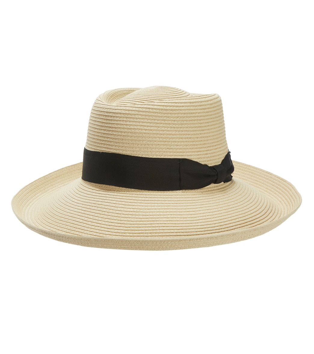 Physician Endorsed Women's Santa Cruz Straw Hat - Natural/Black One Size - Swimoutlet.com