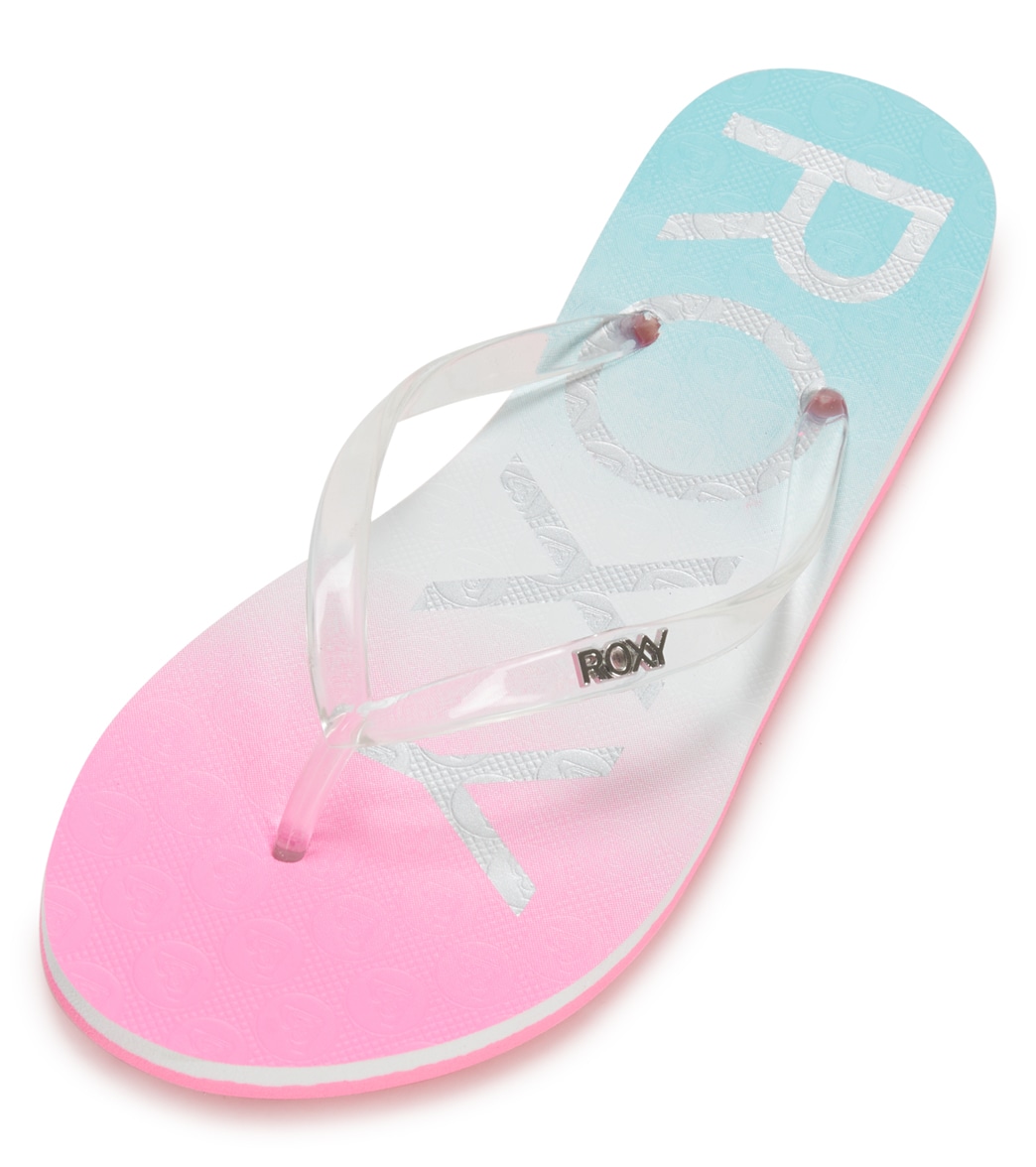 Roxy Women's Viva Jelly Flip Flop - White/Crazy Pink/Turquoise 10 - Swimoutlet.com