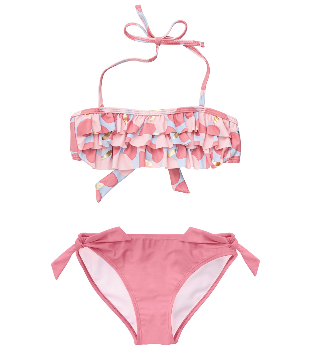 Snapper Rock Girls' Apple Love Bandeau Bikini Set Toddler - Pink 10 Elastane/Polyamide - Swimoutlet.com