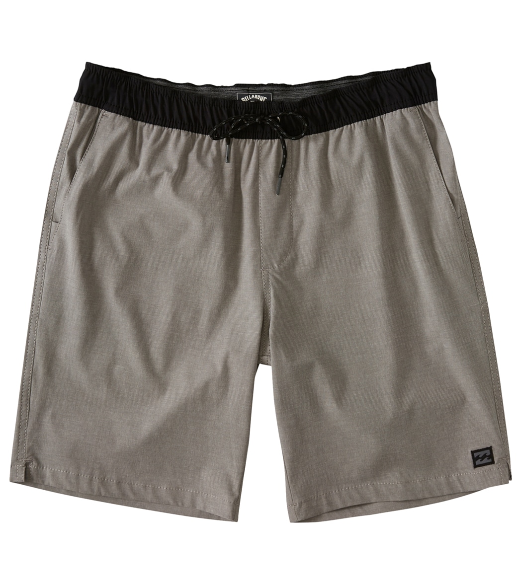 Billabong Boys' Crossfire Elastic Walkshorts Big Kid - Grey Large/14 Cotton/Polyester - Swimoutlet.com
