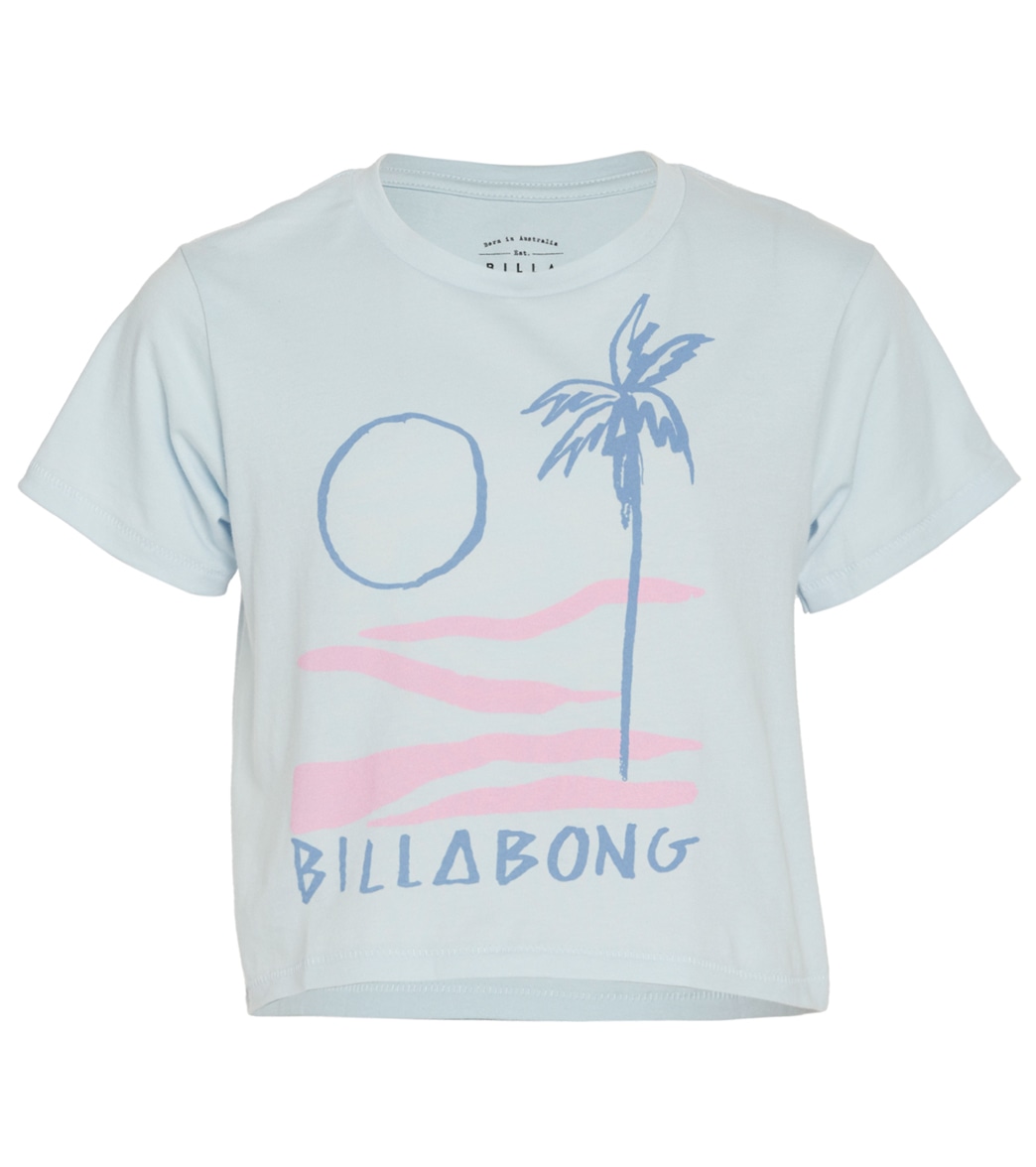 Billabong Girls' On The Beach Tee Shirt - Rain Drop Small/8 Cotton - Swimoutlet.com