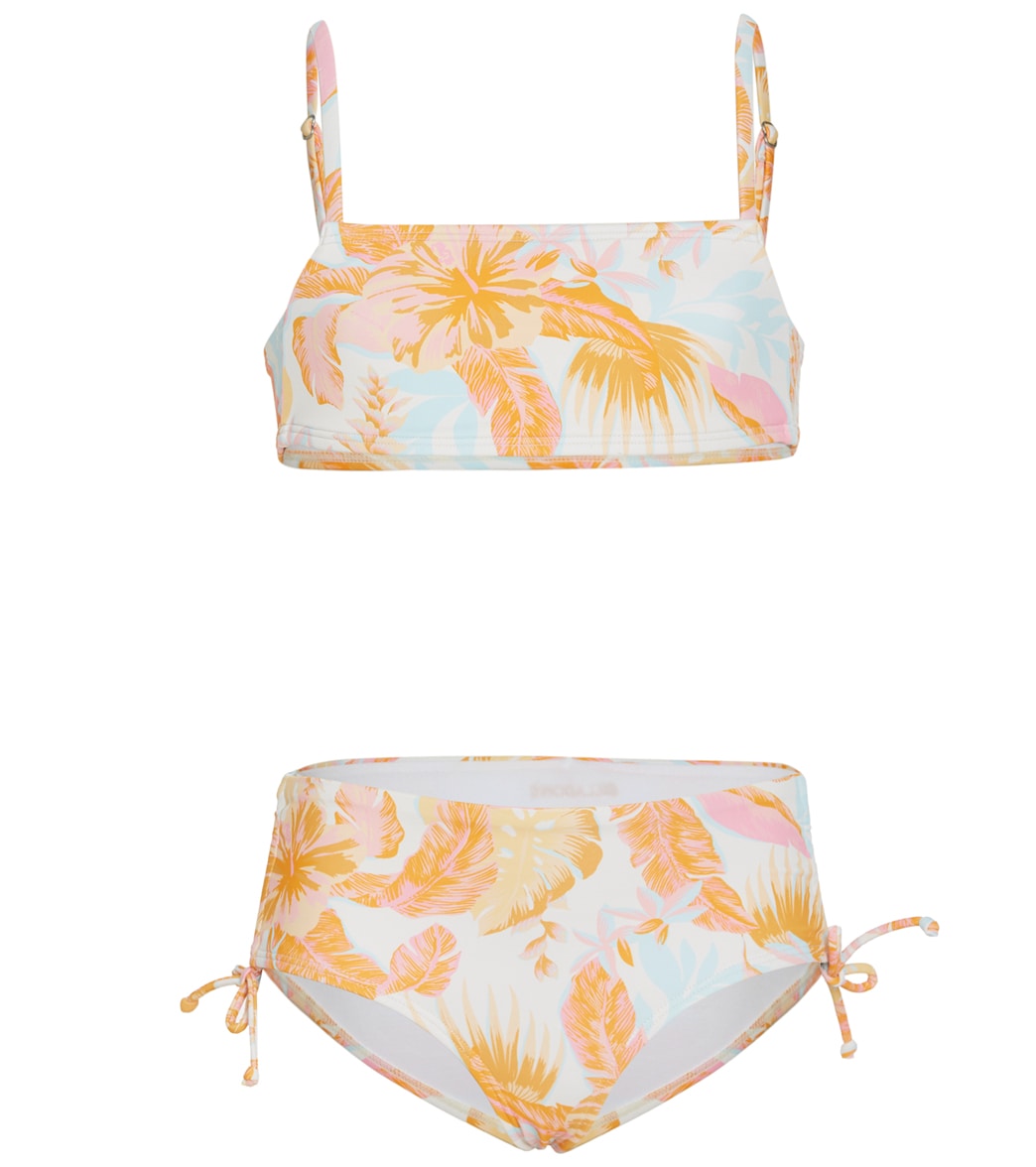 Billabong Girls' Tropical Punch Bandeau Two Piece Bikini Set - Multi 10 - Swimoutlet.com