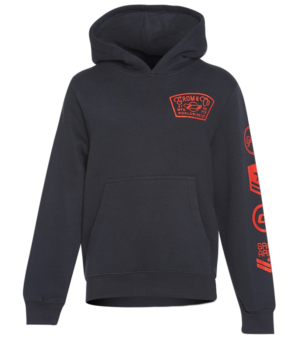Grom Boys' Skate Co. Pullover Hoodie - Navy X-Small Cotton/Polyester - Swimoutlet.com