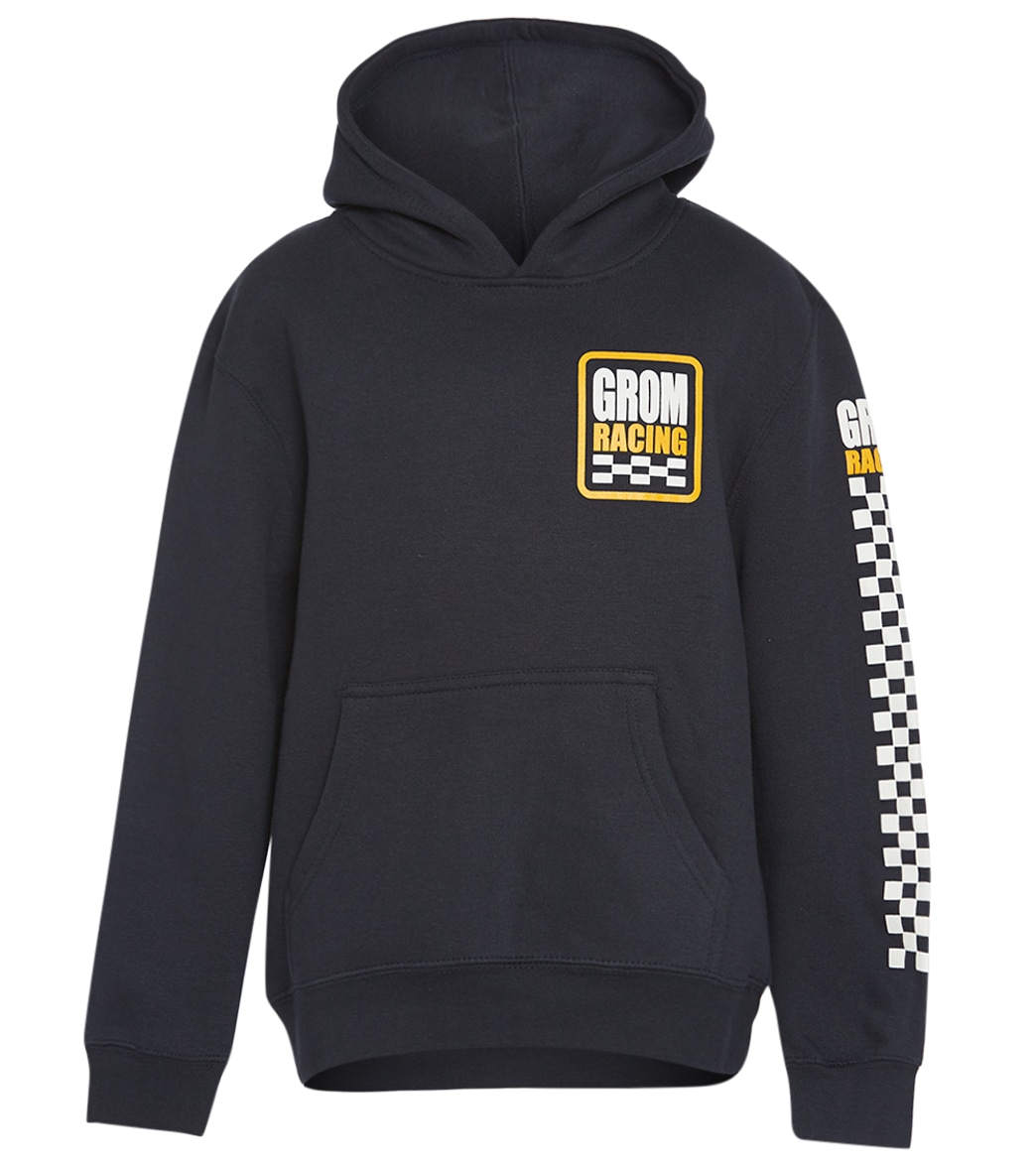 Grom Boys' Racing Pullover Hoodie - Navy Large Cotton/Polyester - Swimoutlet.com
