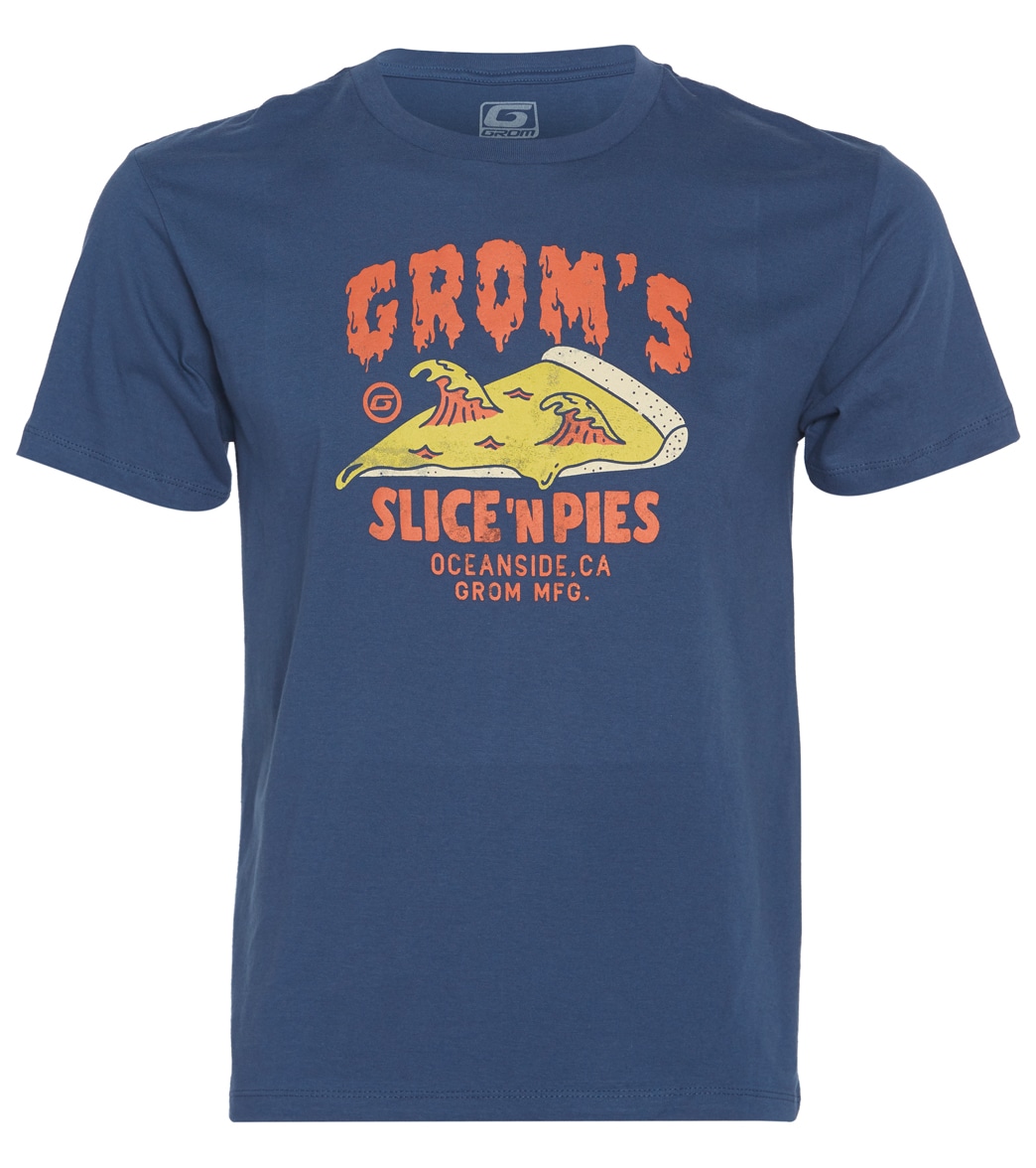 Grom Boys' Pizza Tee Shirt - Navy Large Cotton - Swimoutlet.com