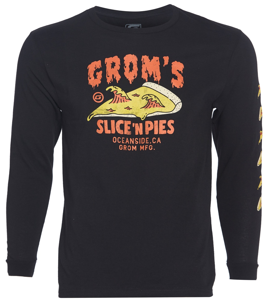 Grom Boys' Pizza Tee Shirt - Black Large Cotton - Swimoutlet.com