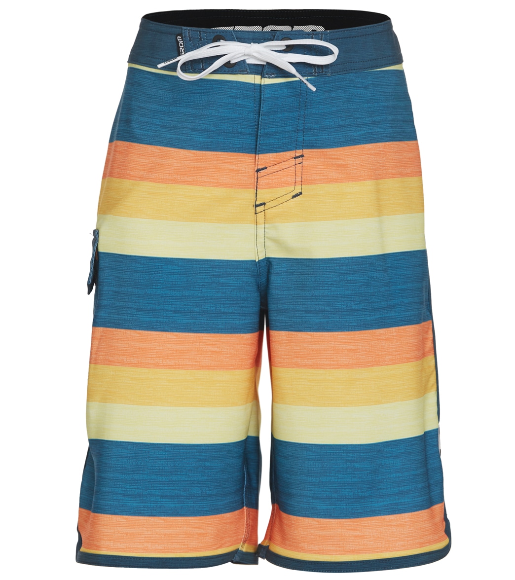 Grom Boys' Striper Boardshorts - Gold Large - Swimoutlet.com
