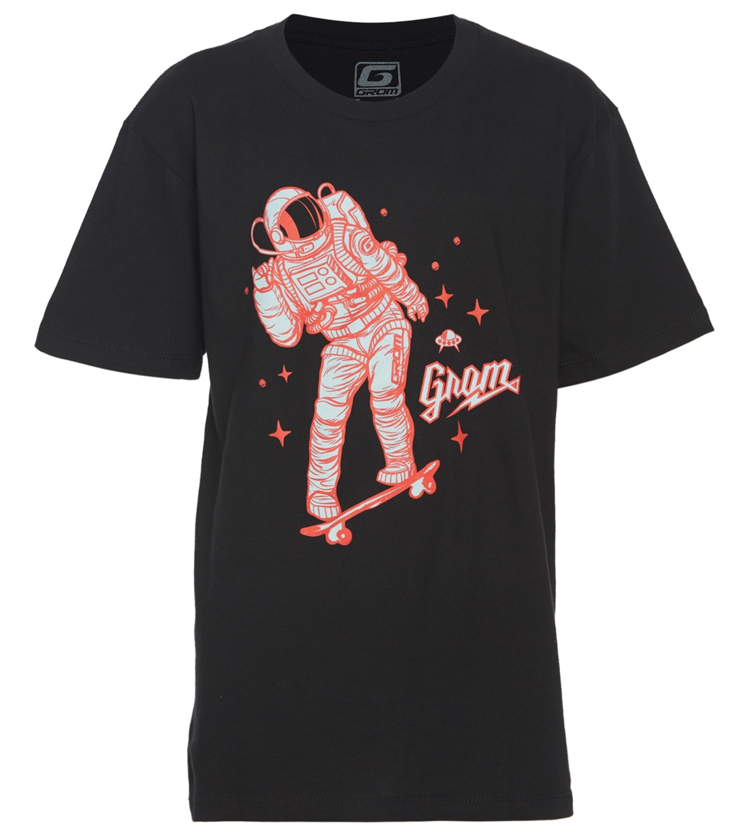 Grom Boys' Space Ollie Tee Shirt - Black Large Cotton - Swimoutlet.com