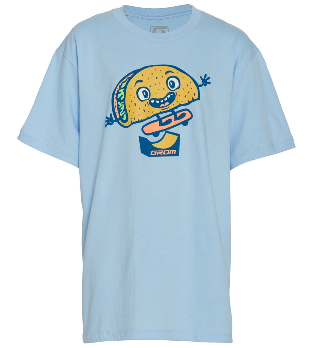 Grom Boys' Taco Ramp Tee Shirt - Blue Large Cotton - Swimoutlet.com