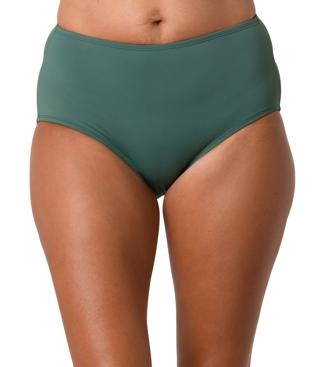 Jantzen Women's Solid Comfort Core Bikini Bottom - Goddess Green 08 Elastane/Polyamide - Swimoutlet.com