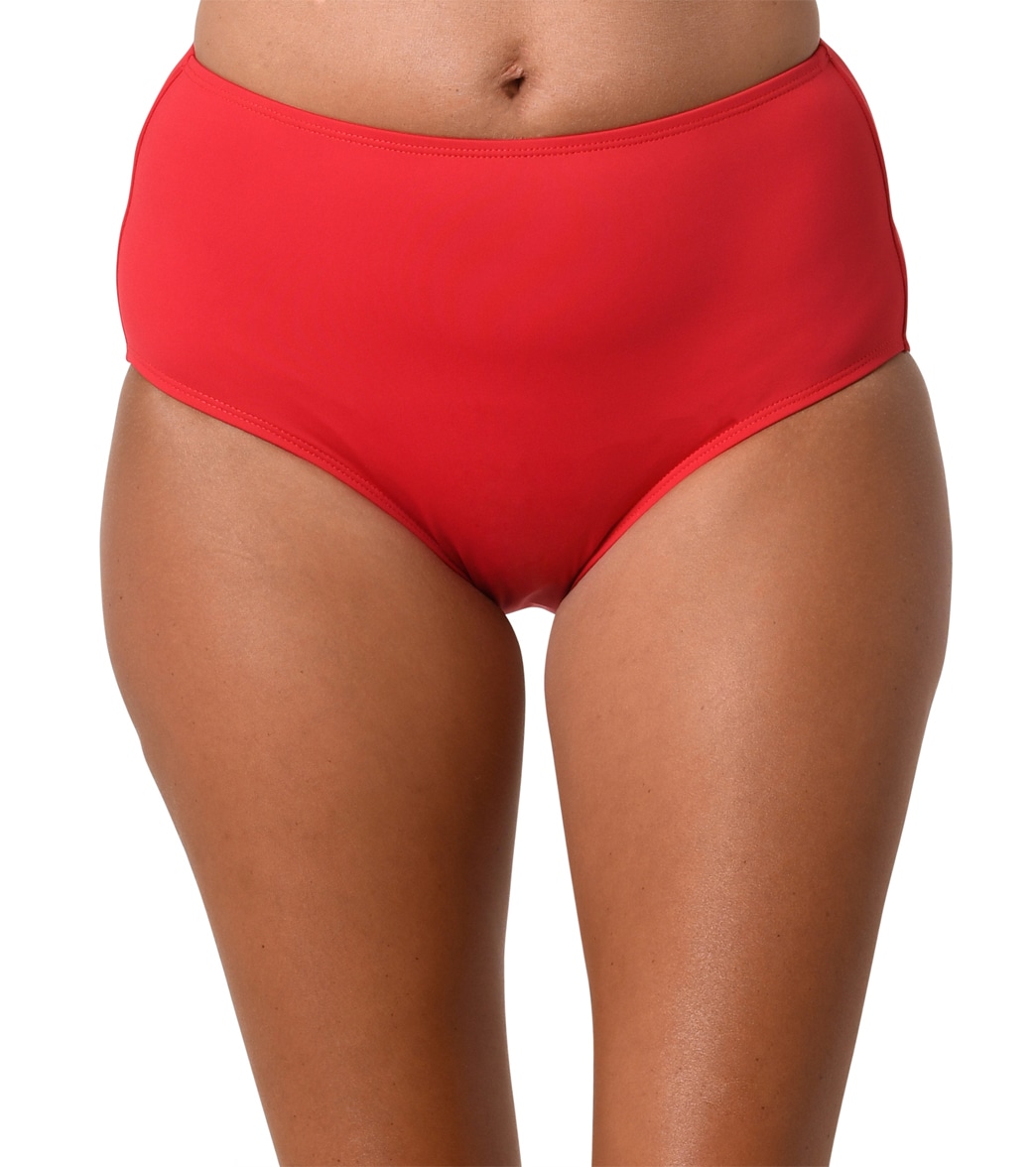 Women's Solid Comfort Core Bikini Bottom - Red 08 Jantzen Elastane/Polyamide - Swimoutlet.com