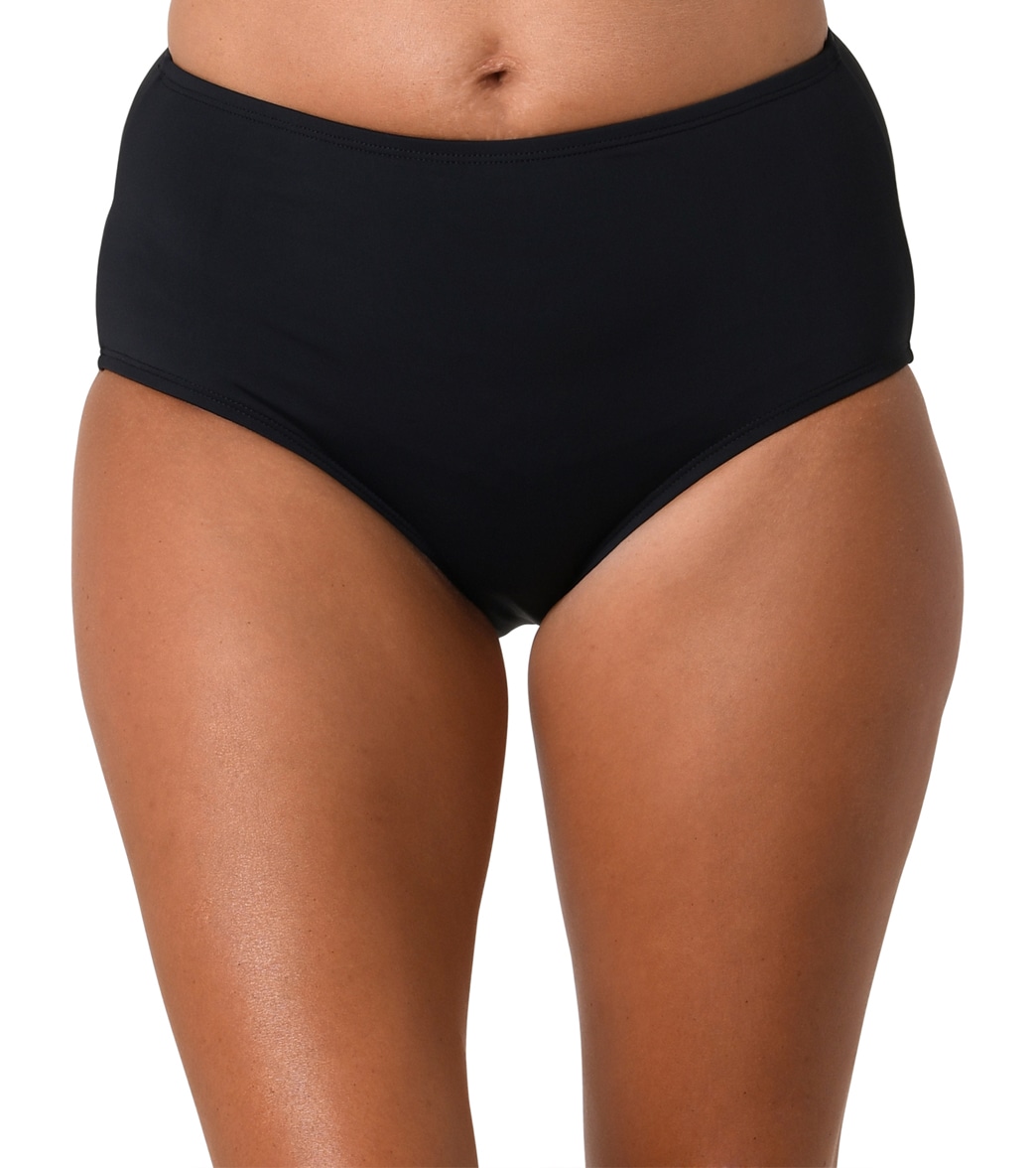 Jantzen Women's Solid Comfort Core Bikini Bottom - Black 08 Elastane/Polyamide - Swimoutlet.com