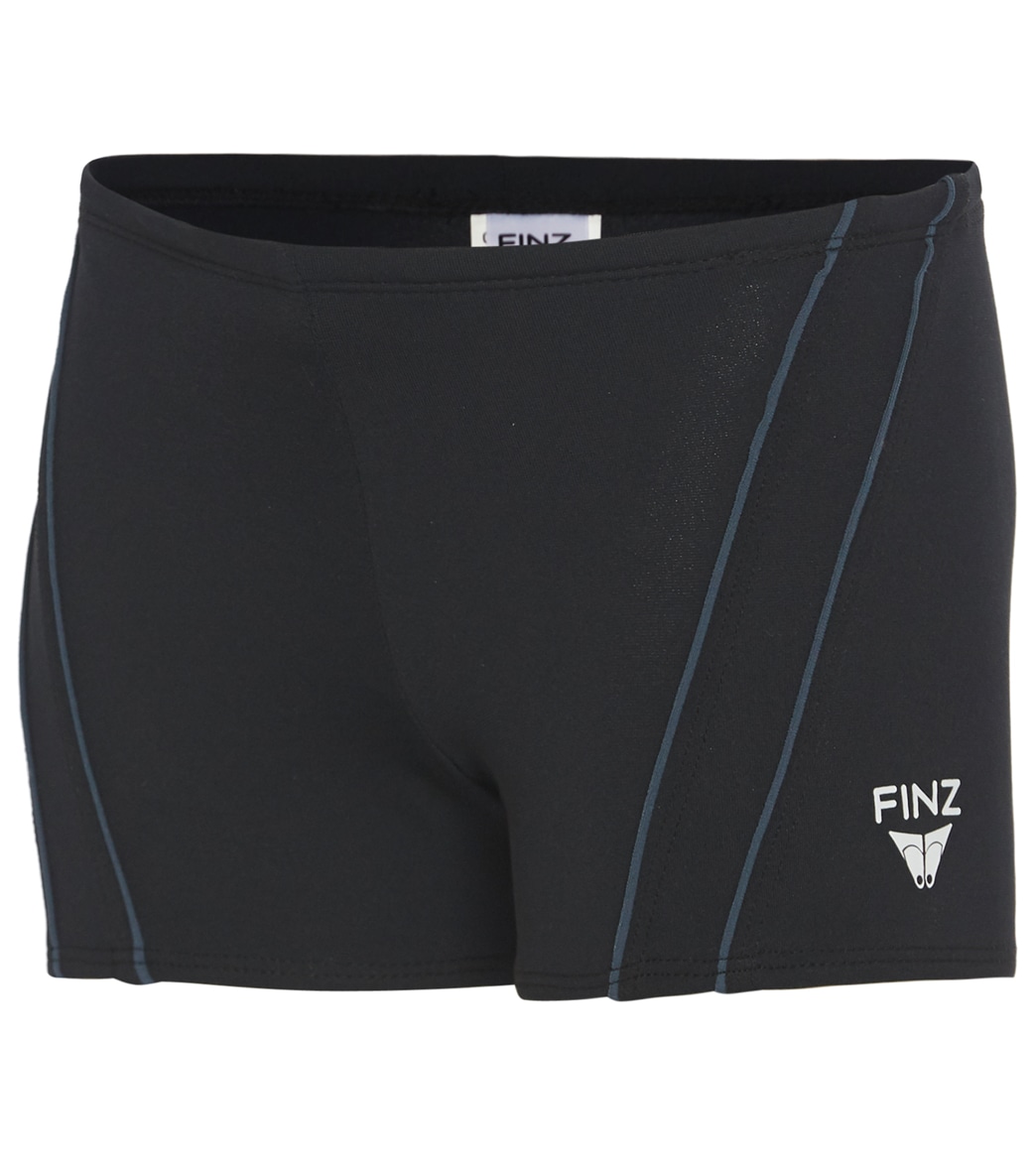 Finz Boys' Square Leg - Black/Charcoal 14 Polyester - Swimoutlet.com
