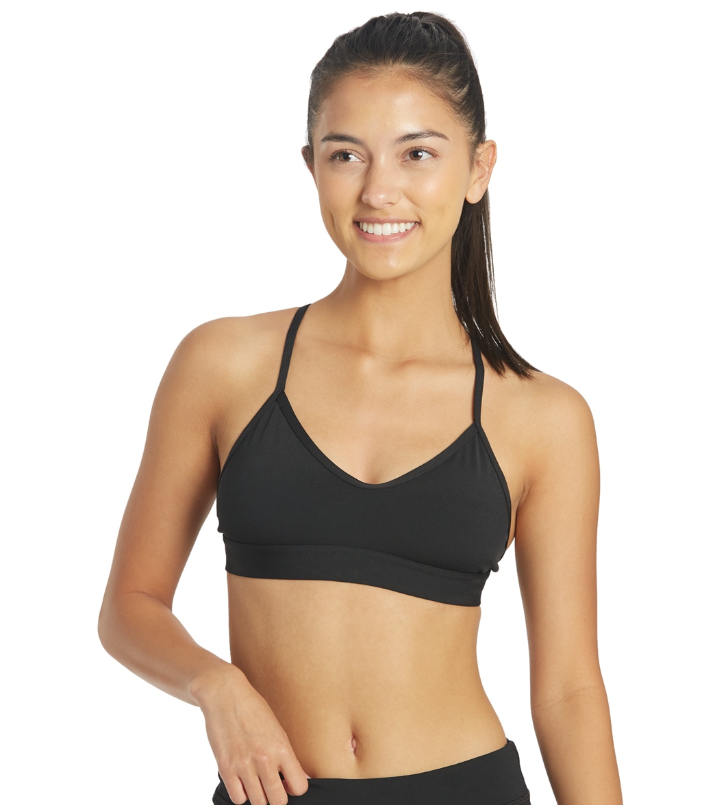 Jolyn Women's Mara Solid Bikini Top - Black Small Polyester - Swimoutlet.com