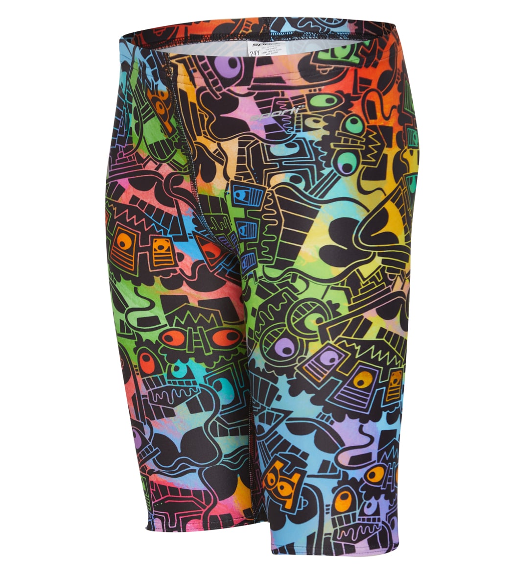 Sporti X Tyler Wallach Limited Edition Rainbow Rave Jammer Swimsuit Youth 22-28 - Multi 22Y Polyester - Swimoutlet.com
