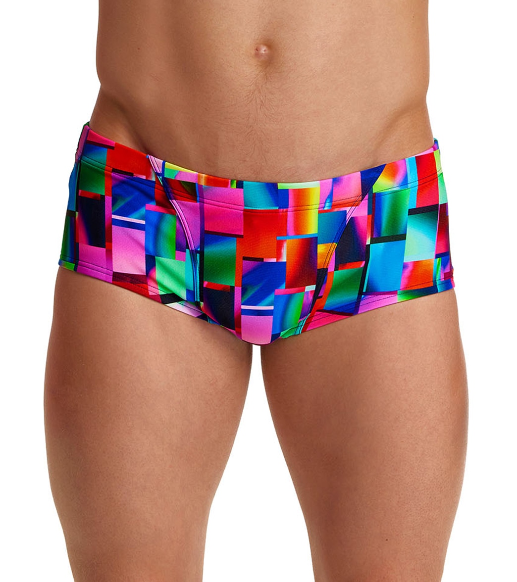 Funky Trunks Men's Patch Panels Classic Trunk Square Leg Swimsuit - 30 Polyester - Swimoutlet.com