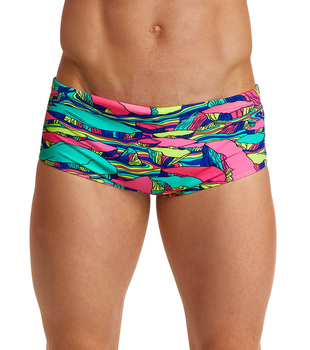 Funky Trunks Men's Bright Bergs Sidewinder Trunk Square Leg Swimsuit - 30 Polyester - Swimoutlet.com