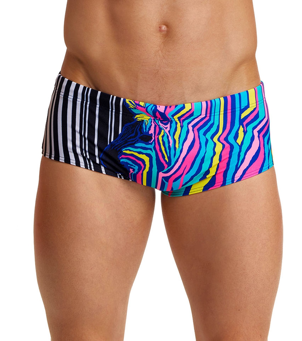 Funky Trunks Men's Zorse Code Sidewinder Trunk Square Leg Swimsuit - 30 Polyester - Swimoutlet.com