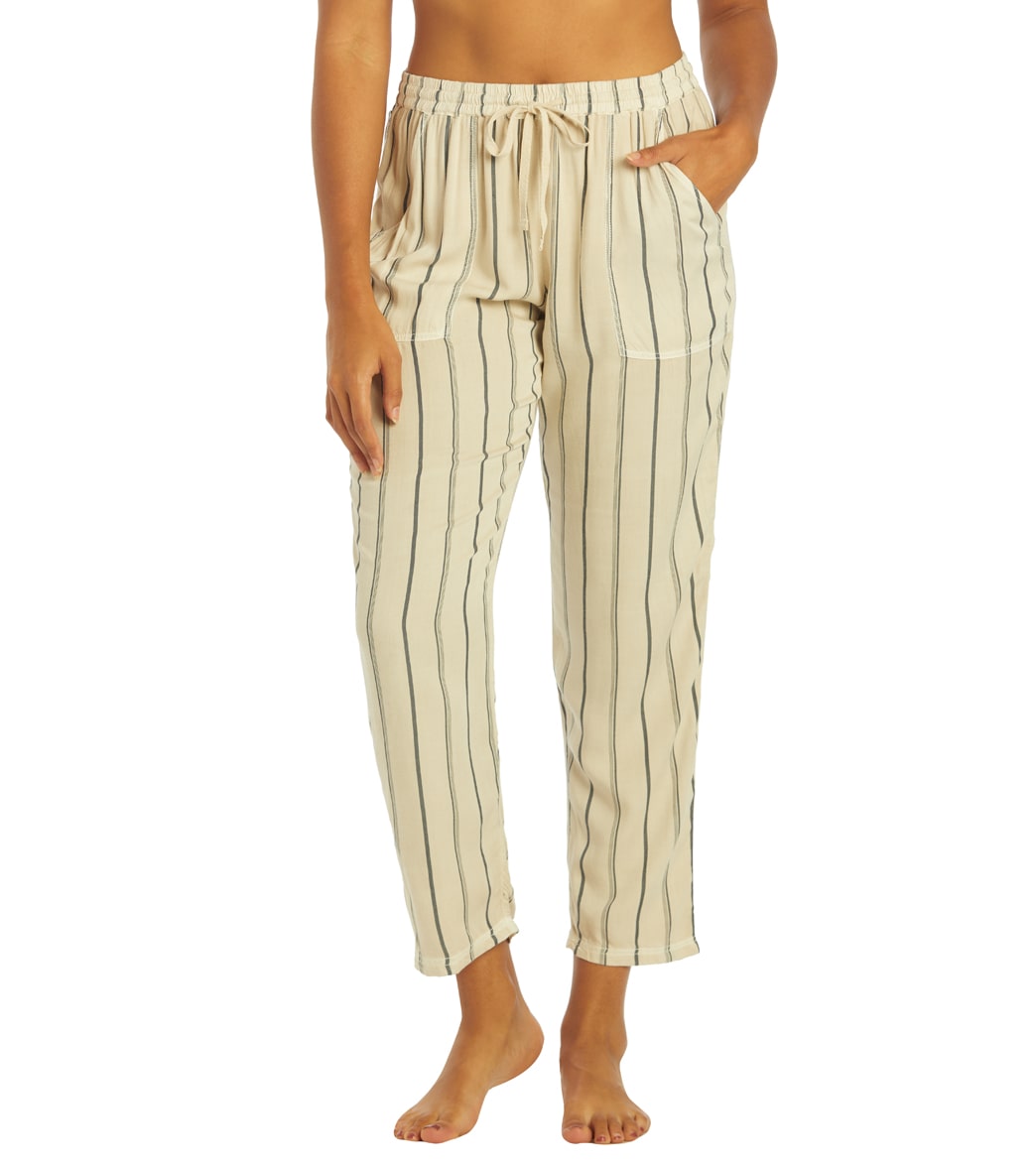 O'neill Women's Fran Stripe Woven Pants - Bone Large - Swimoutlet.com