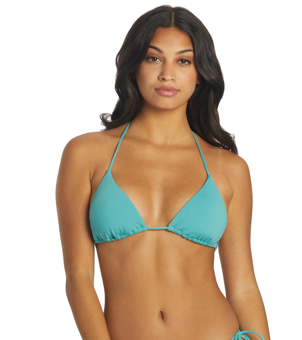 O'neill Women's Saltwater Solids Venice Bikini Top - Teal Large Elastane/Polyamide - Swimoutlet.com