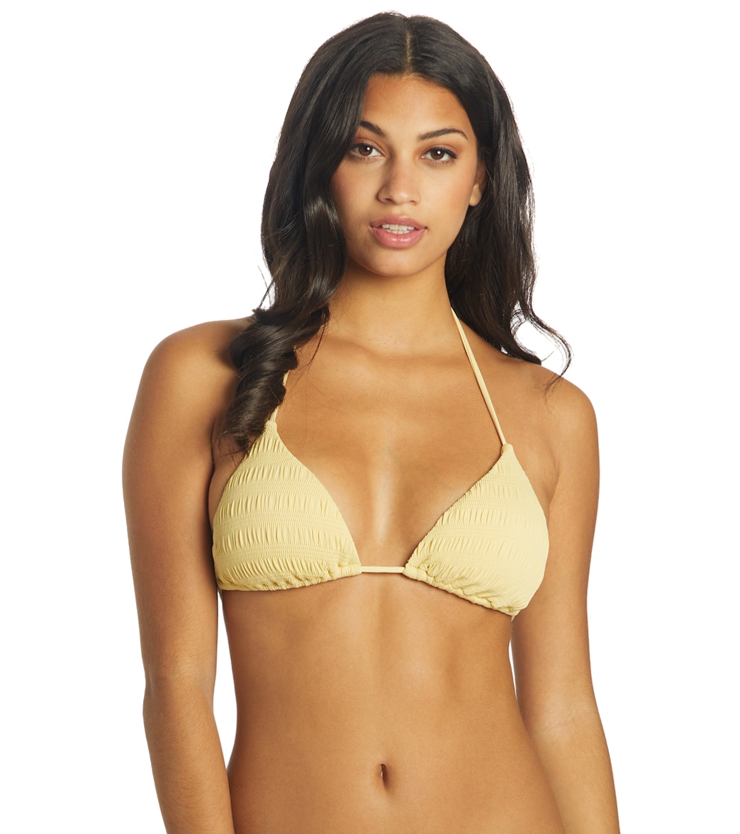 O'neill Women's Saltwater Solids Texture Venice Bikini Top - Straw Large - Swimoutlet.com
