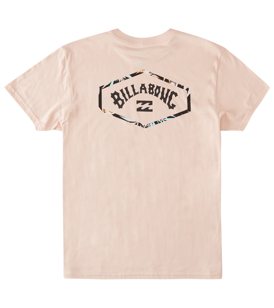 Billabong Men's Exit Arch Short Sleeve Tee Shirt - Dusty Pink Large Cotton - Swimoutlet.com