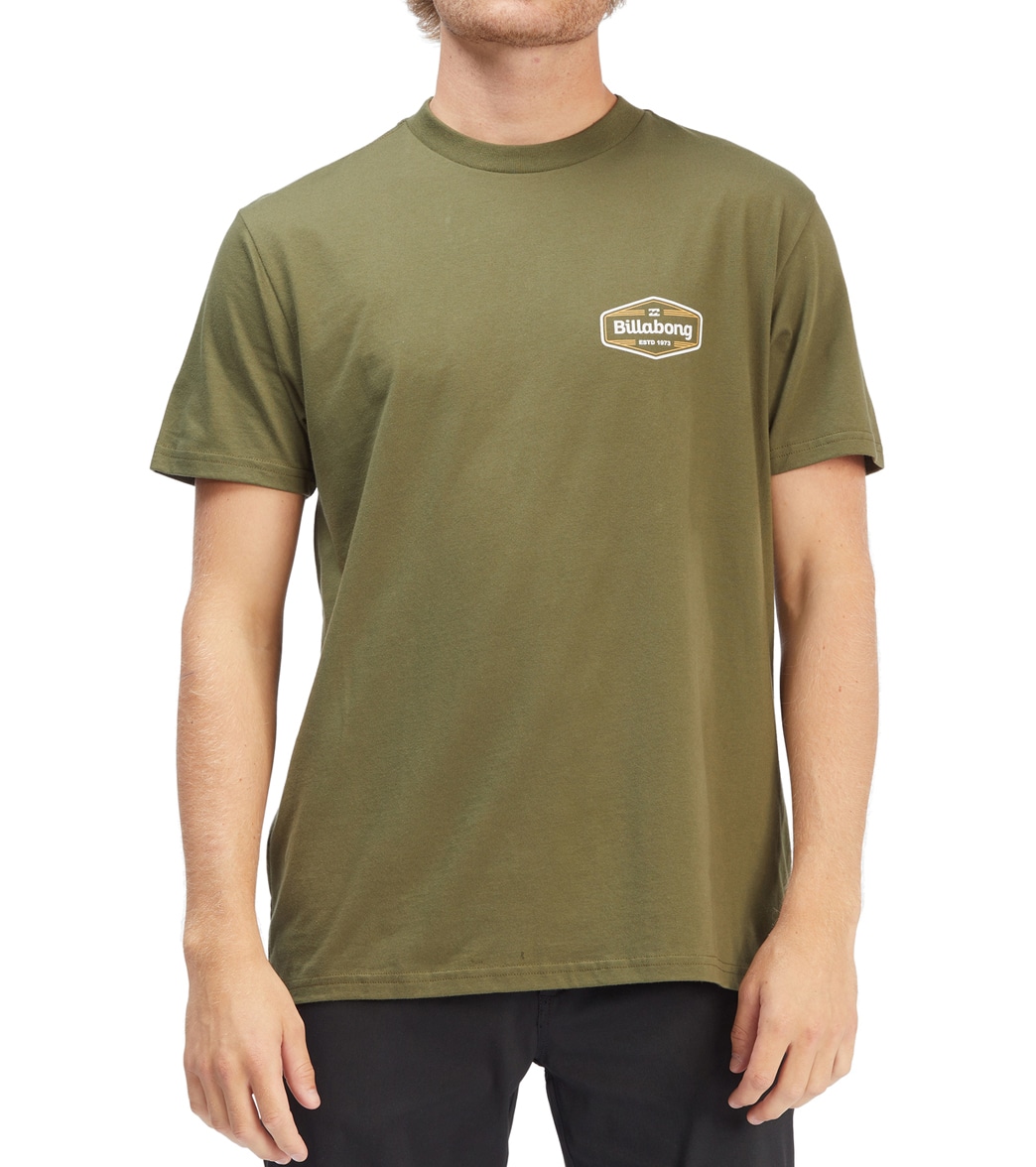 Billabong Men's Walled Short Sleeve Tee Shirt - Military Large Cotton - Swimoutlet.com