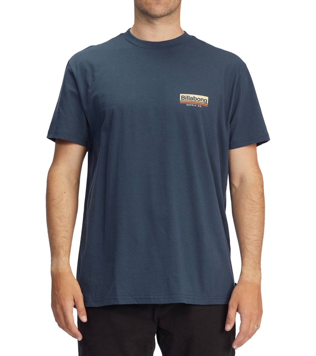 Billabong Men's Walled Short Sleeve Tee Shirt - Navy Large Cotton - Swimoutlet.com