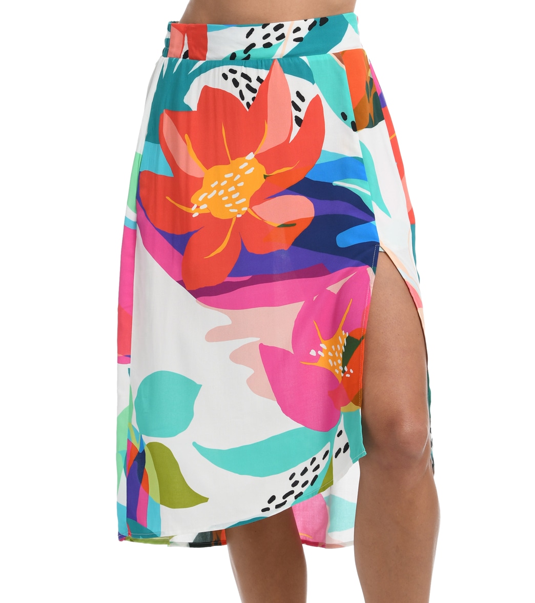La Blanca Women's Eclectic Shore A-Line Skirt - Multi Large - Swimoutlet.com