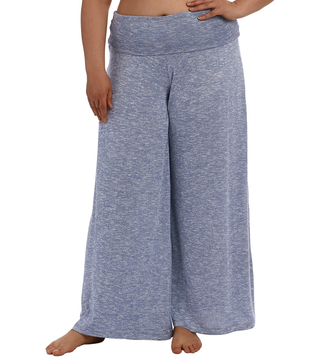 La Blanca Women's Plus Size Beach Cozy Pallazo Pants - Indigo 1X - Swimoutlet.com