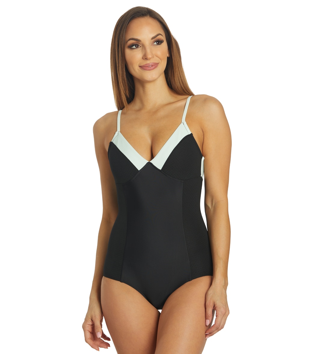 Seea Women's Riviera One Piece Swimsuit - Jet Large - Swimoutlet.com