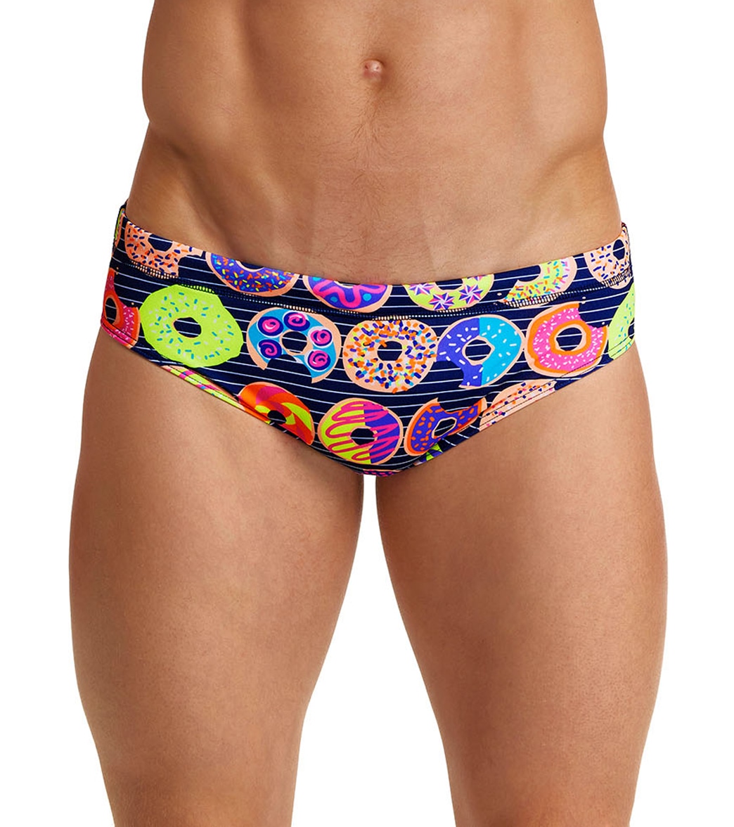 Funky Trunks Men's Dunking Donuts Classic Brief Swimsuit - Large Polyester - Swimoutlet.com