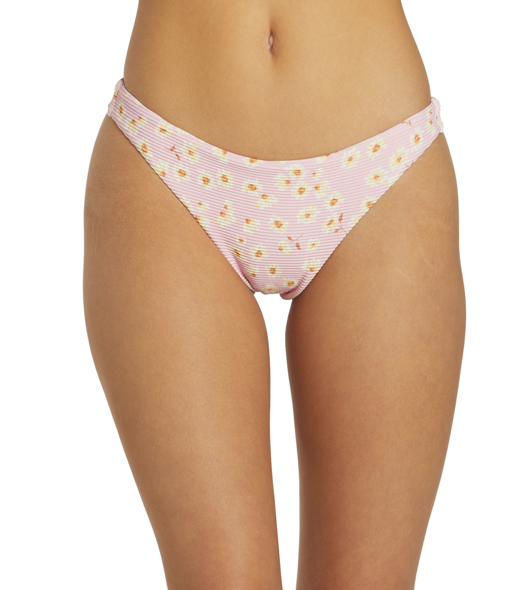 Billabong Women's Daisy Craze Tanga Bikini Bottom - Pink Lady Large - Swimoutlet.com