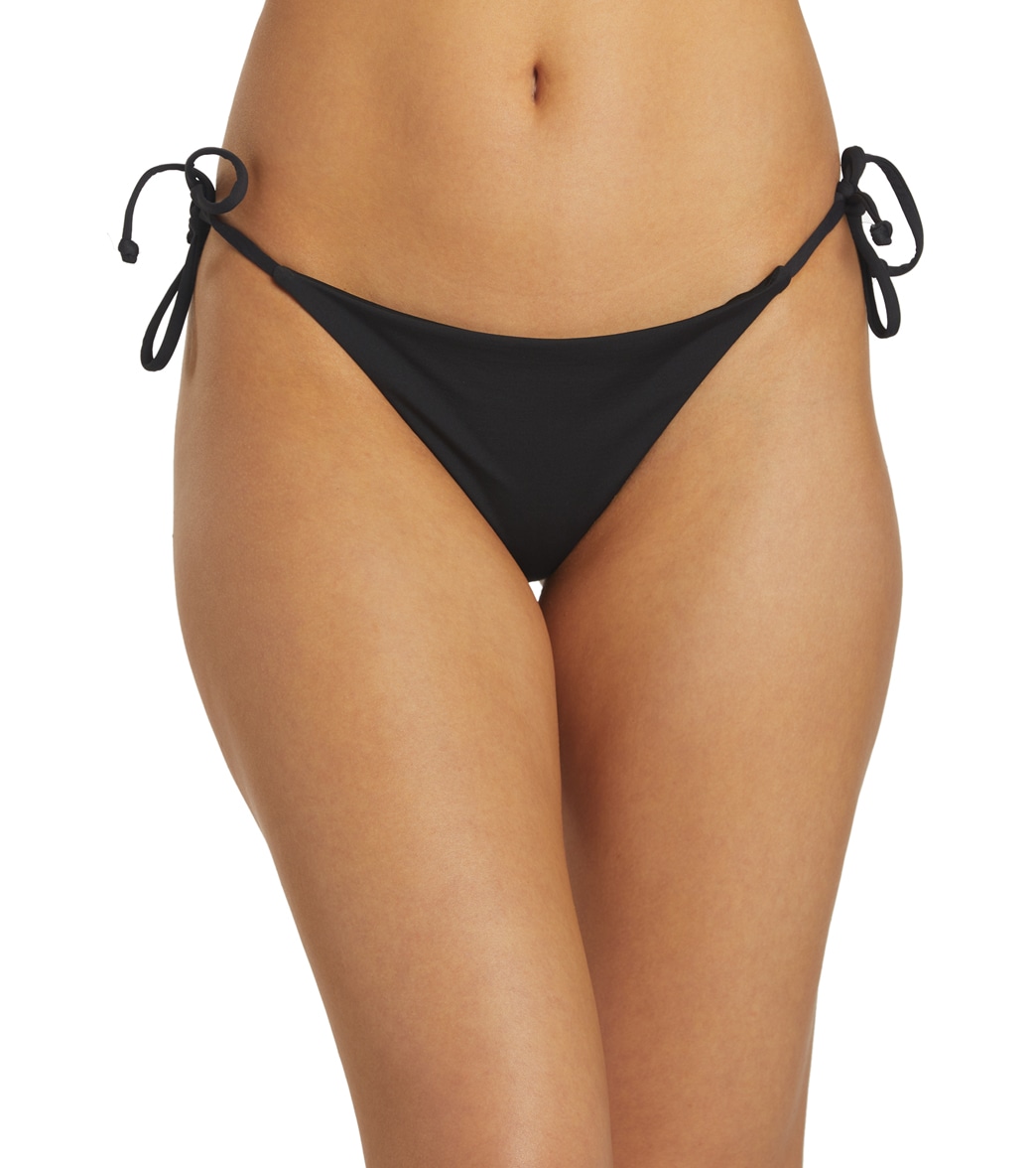 Billabong Women's Sol Searcher Tie Side Tanga Bikini Bottom - Black Pebble Large - Swimoutlet.com