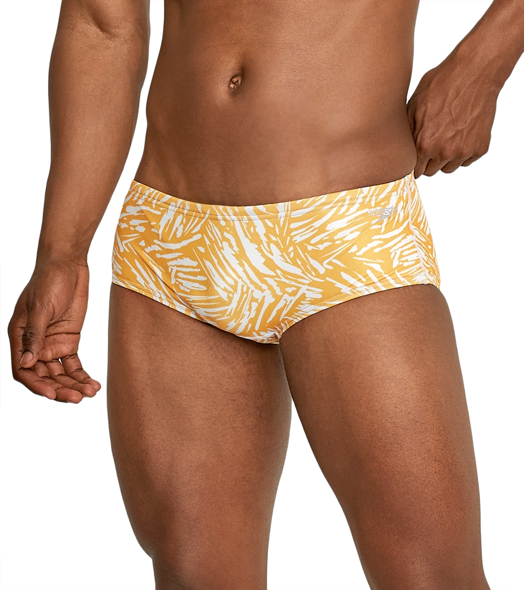 Speedo Vibe Men's Printed Euro Brief Swimsuit - Abstract Tiger 28 - Swimoutlet.com